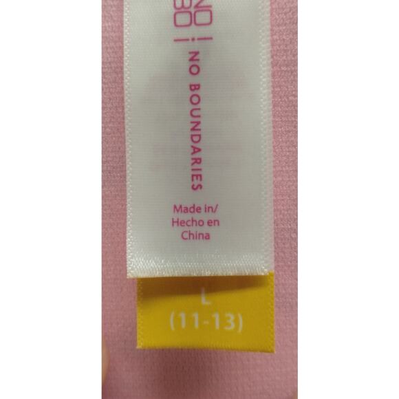 No Boundaries NWT Juniors Size Large Pink Floral Tie Shoulder One-Piece Swimsuit - Picture 7 of 10